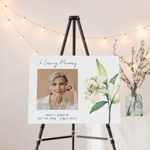 Lily Memorial Photo Funeral Foam Board