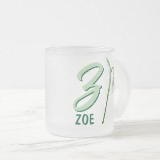 Lily monogram coffee mug, customizable name design frosted glass coffee mug