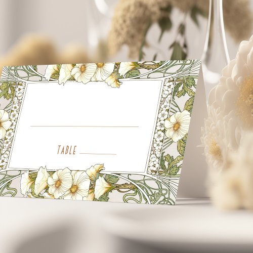 Lily Name Cards Wedding Table Vintage Art Nouveau