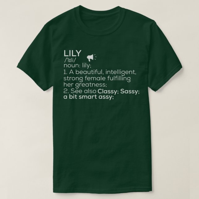 Lily Name Lily Definition Lily Female Name Lily Me T-Shirt (Design Front)