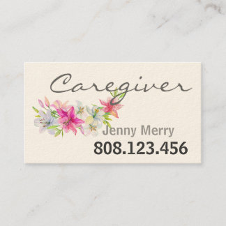 Lily of Compassion: Caregiver Business Cards
