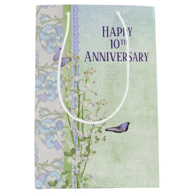 Lily of the Valley 10th Anniversary Medium Gift Bag (Front)