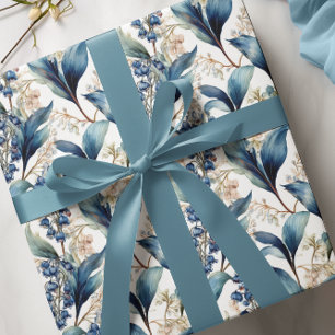 Lily of the Valley and Hawthorn Floral Pattern Wrapping Paper