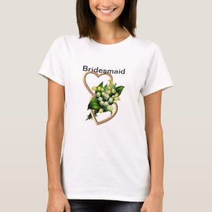 Lily of the Valley and Hearts Bridesmaid T-Shirt