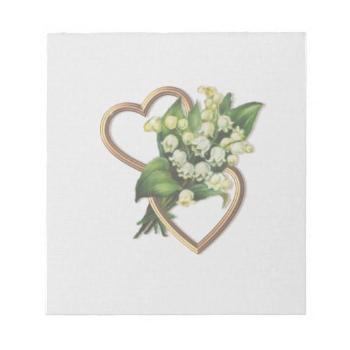 Lily of the Valley and Hearts Notepad