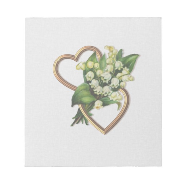 Lily of the Valley and Hearts Notepad (Front)