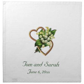 Lily of the Valley and Two Hearts Napkin