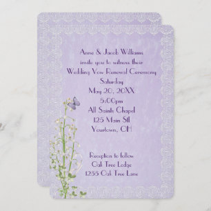 Lily of the Valley and Wedding Lace Invitation