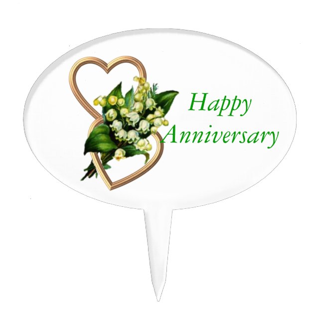 Lily of the Valley Anniversary Cake Topper (Front)