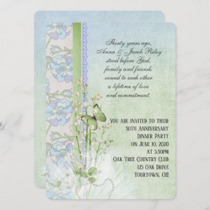 lily of the valley anniversary party invitation