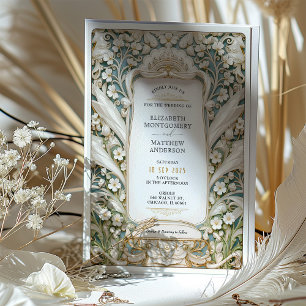 Lily of the Valley Art Nouveau Wedding Invitation