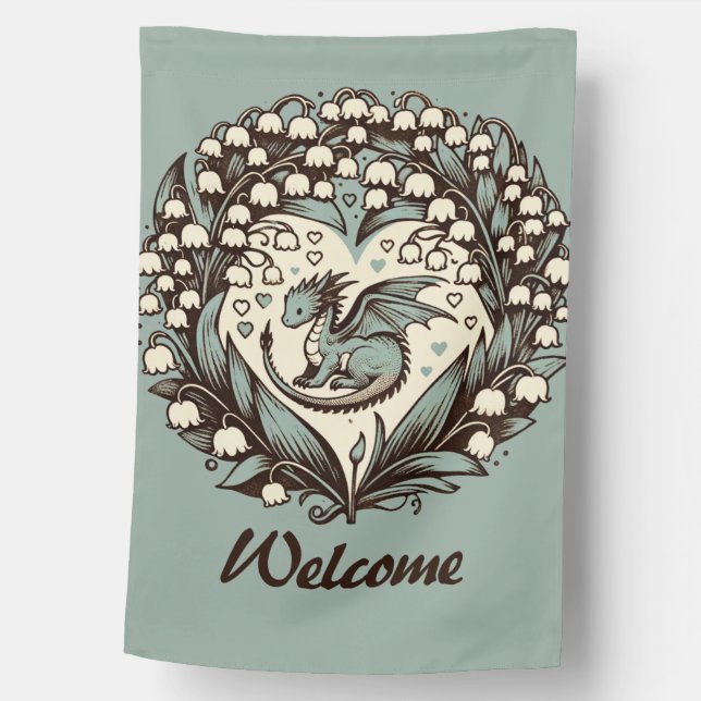 Lily of the Valley Baby Dragon Cute Dragons        House Flag (Front)