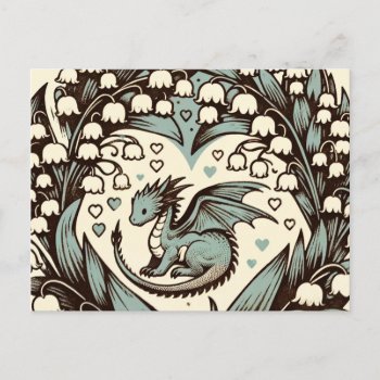 Lily Of The Valley Baby Dragon Cute Dragons        Postcard by BoogieMonst at Zazzle