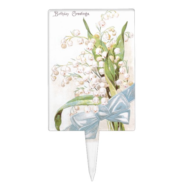 Lily of the Valley Birthday Cake Topper (Front)