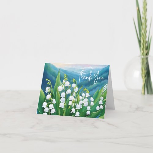 Lily of the Valley Blank Inside Thank You Note