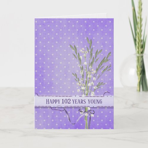 Lily of the Valley Bouquet 102nd Birthday Card