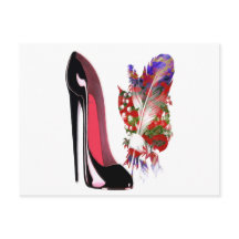 Lily of the Valley Bouquet and Black Stiletto Shoe