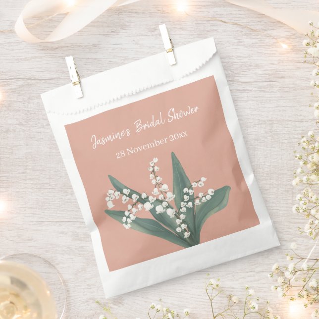Lily Of The Valley Bouquet Bridal Shower  Favor Bag (Clipped)