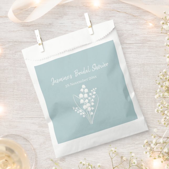 Lily Of The Valley Bouquet Bridal Shower  Favor Bag (Clipped)