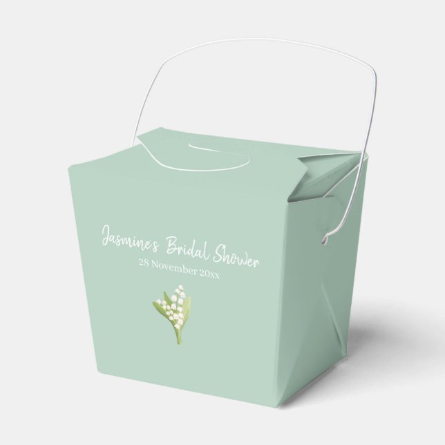 Lily Of The Valley Bouquet Bridal Shower  Favor Boxes (Front Side)