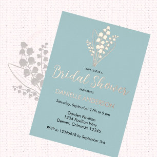 Lily Of The Valley Bouquet Bridal Shower Foil Invi Foil Invitation