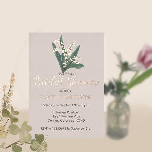 Lily Of The Valley Bouquet Bridal Shower Foil Invi Foil Invitation