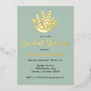 Lily Of The Valley Bouquet Bridal Shower Foil Invi Invitation