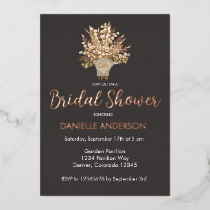 Lily Of The Valley Bouquet Bridal Shower Foil Invitation