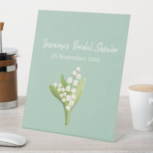 Lily Of The Valley Bouquet Bridal Shower  Pedestal Sign