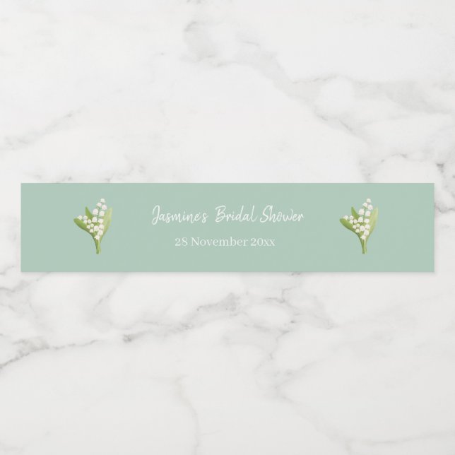 Lily Of The Valley Bouquet Bridal Shower  Water Bottle Label (Single Label)