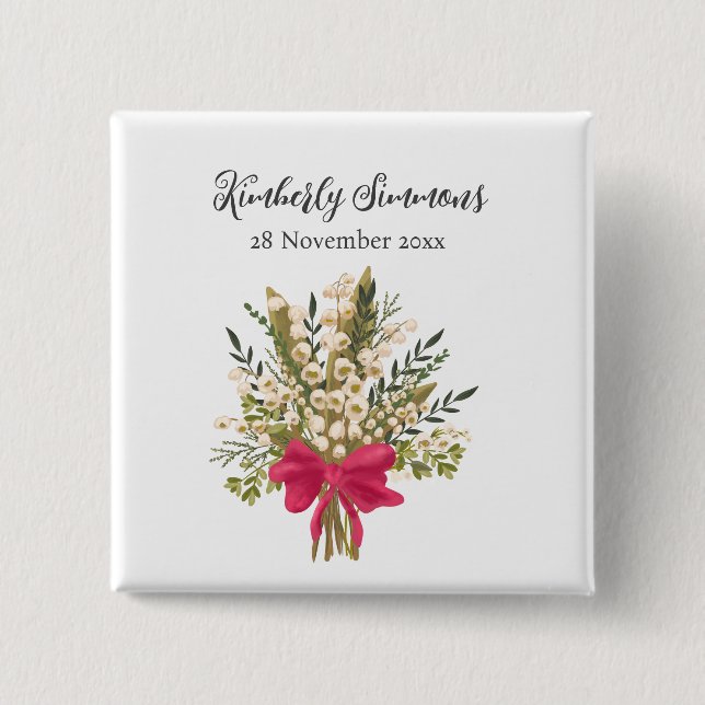 Lily Of The Valley Bouquet  Button (Front)