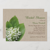 Lily of the Valley Bridal Shower burlap Invitation (Front/Back)