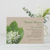 Lily of the Valley Bridal Shower burlap Invitation (Standing Front)