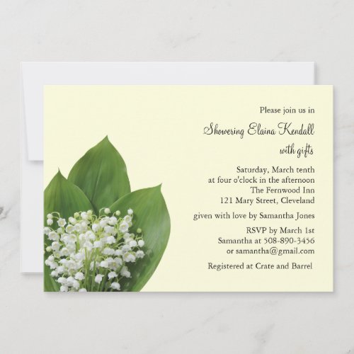 Lily of the Valley Bridal Shower Invitation ivory