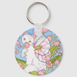 Lily of the valley catterfly keychain