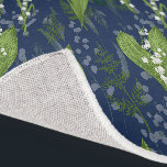 Lily of the Valley Dark Blue Background Rug<br><div class="desc">Lily of the Valley Dark Blue Background is part of our Heritage Collection. Delicate Lily of the Valley mix with a subtle hand drawn background with dark and light accents. Planet Janet thanks you for your purchase and wishes a wonderful day.</div>