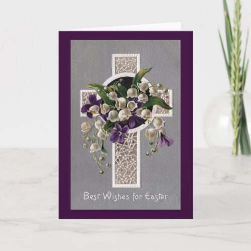 Lily of the Valley Easter Cross Holiday Card