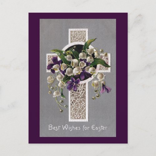 Lily of the Valley Easter Cross Holiday Postcard