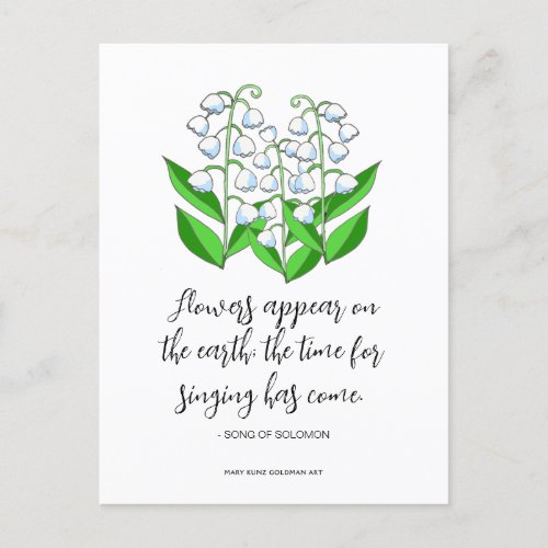 Lily of the Valley Easter Scripture Quote Postcard