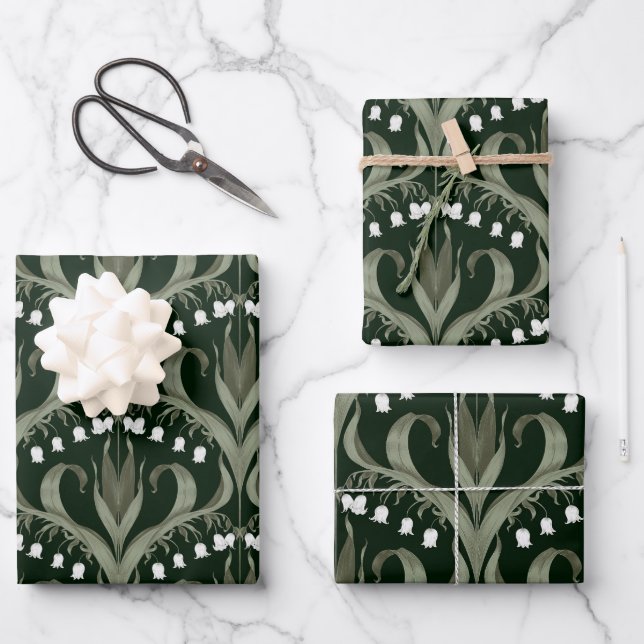 Lily of the Valley Elegant design Wrapping Paper Sheets (Front)