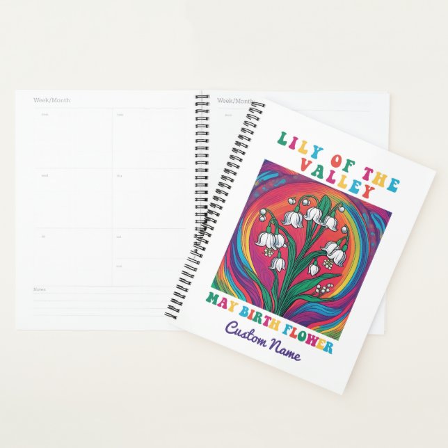 Lily of the Valley Elegant May Birth Month Flower  Planner (Display)