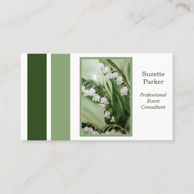 Lily of the Valley Event Planner Business Card (Front)