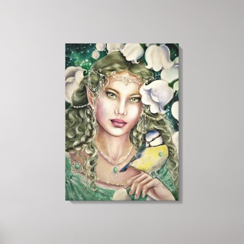 Lily of the valley fairy canvas print
