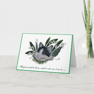 Lily of the valley fairy kitty greeting card