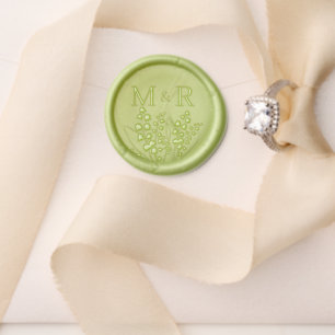 Lily of the Valley Floral Bouquet Custom Monogram Wax Seal Stamp
