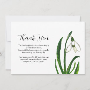 Lily of The Valley Floral Funeral Death Thank you Invitation