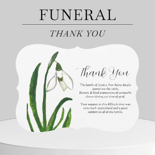 Lily of The Valley Floral Funeral Death Thank you  Invitation