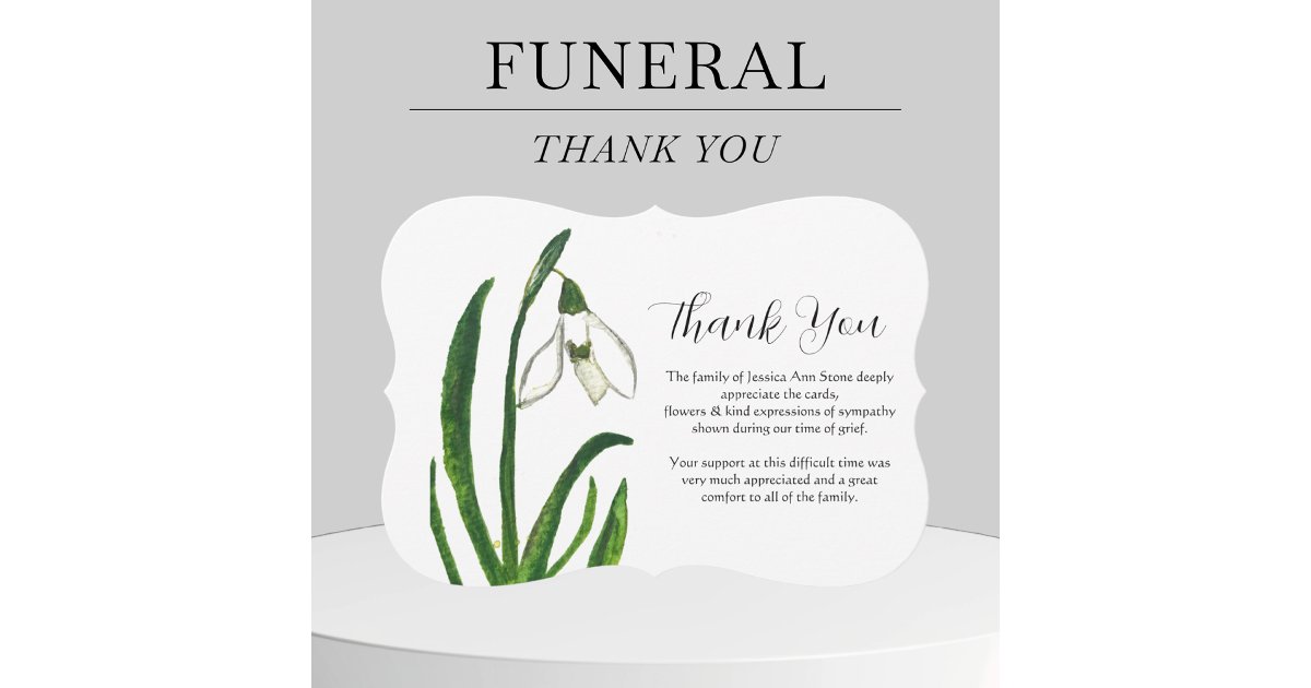 Lily of The Valley Floral Funeral Death Thank you Invitation | Zazzle