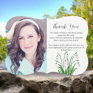 Lily of The Valley Floral Funeral Death Thank you Invitation