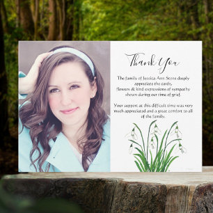 Lily of The Valley Floral Funeral Death Thank you Invitation